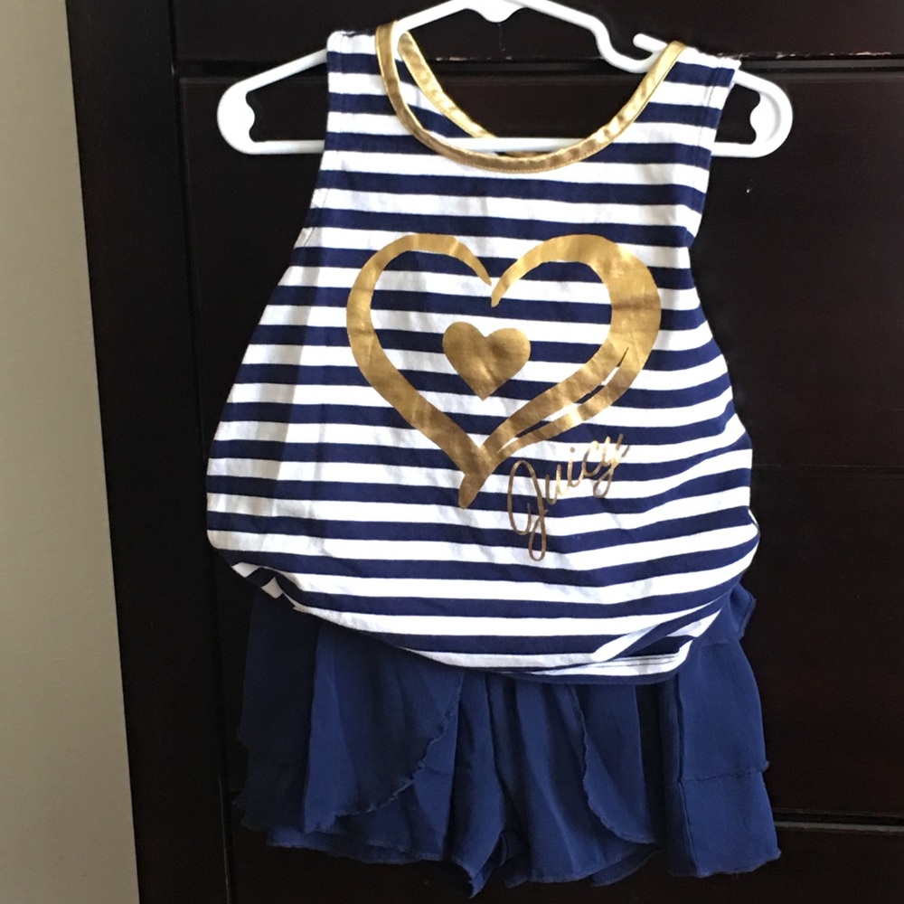 Girl’s 6x/7 Juicy Couture Striped Tank & Short Set